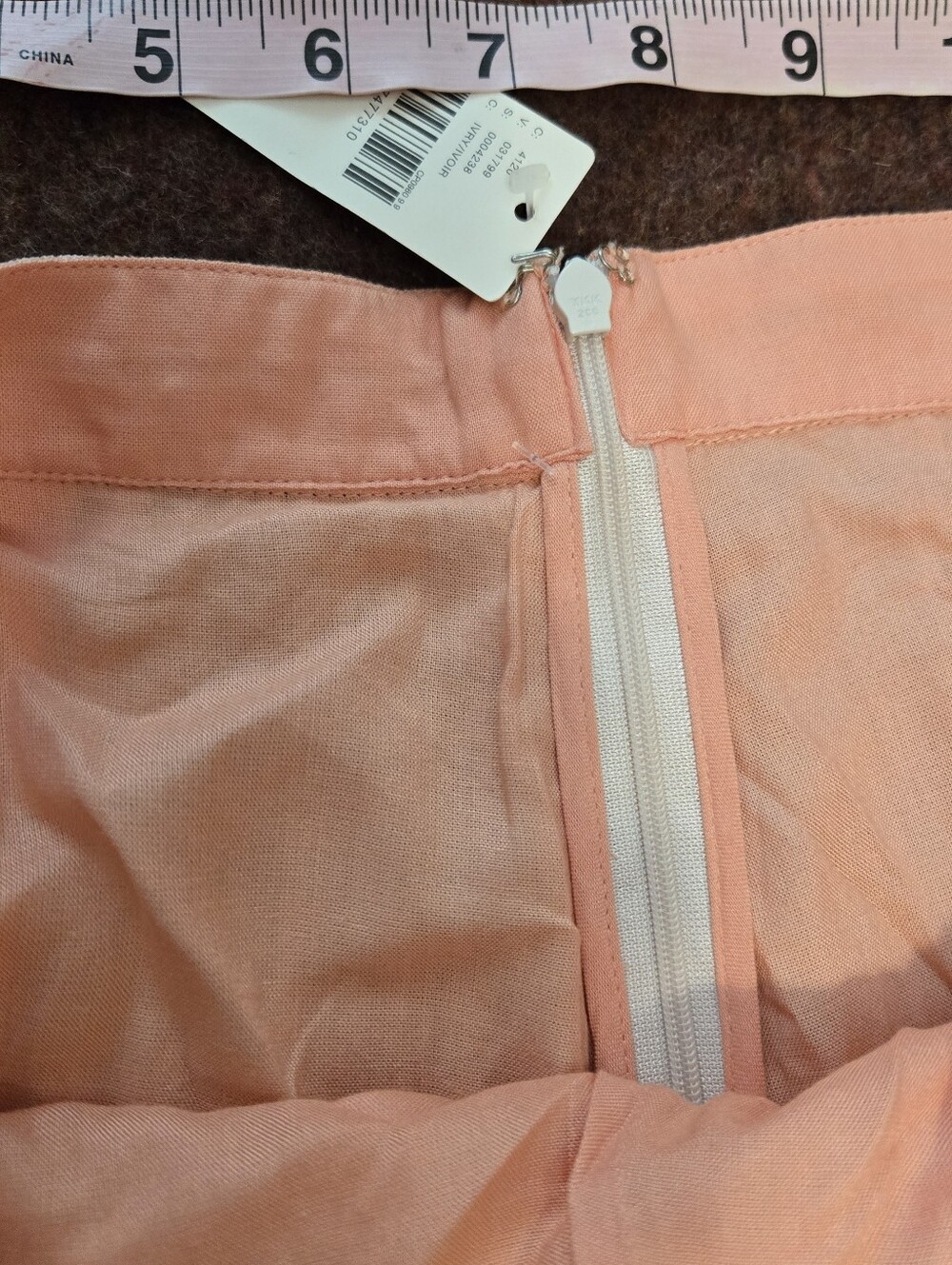 Anthropologie Akemi + Kin Fringed Tulle Skirt Pastel Peach Intricate Floral 12 - Picture 8 of 11